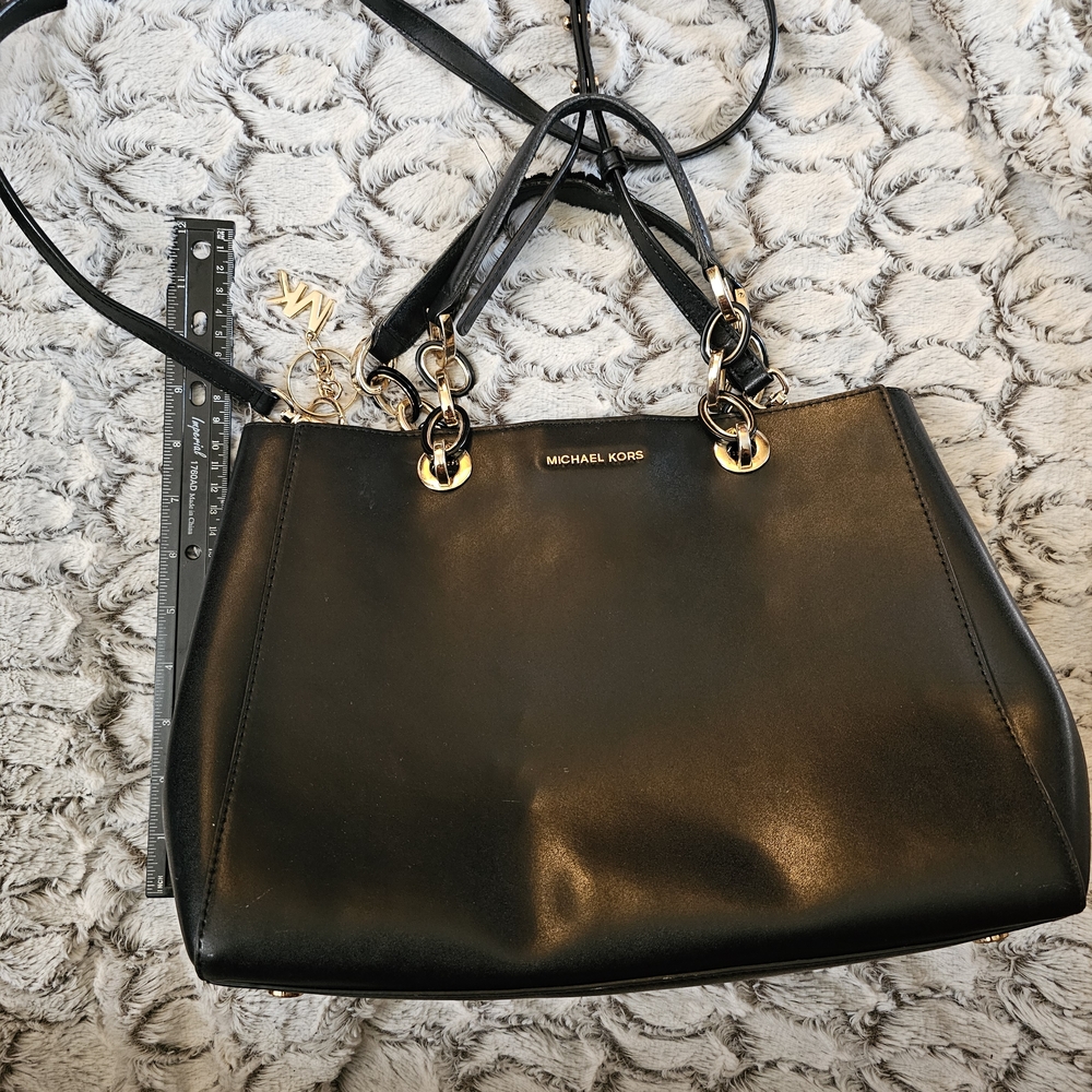 Michael Kors Black Leather Shoulder Bag